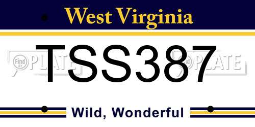 TSS387 West Virginia License Plate