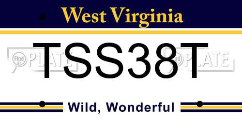 TSS38T West Virginia License Plate