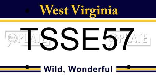 TSSE57 West Virginia License Plate
