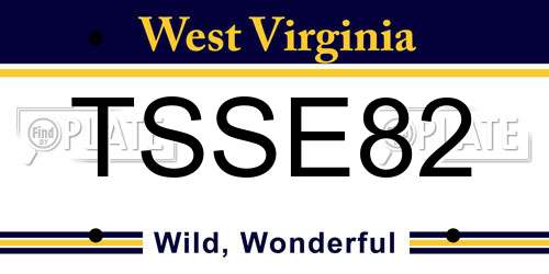 TSSE82 West Virginia License Plate