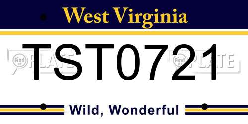 TST0721 West Virginia License Plate