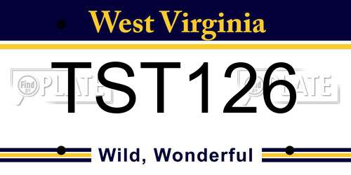 TST126 West Virginia License Plate