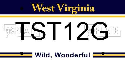 TST12G West Virginia License Plate