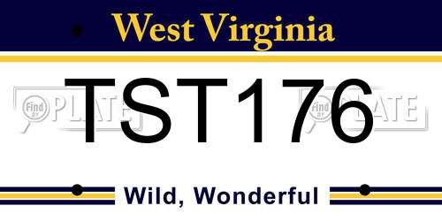 TST176 West Virginia License Plate