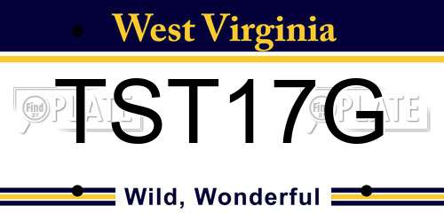TST17G West Virginia License Plate