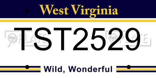 TST2529 West Virginia License Plate