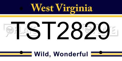 TST2829 West Virginia License Plate