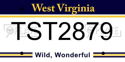 TST2879 West Virginia License Plate