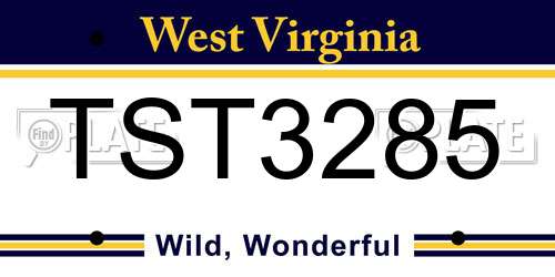 TST3285 West Virginia License Plate