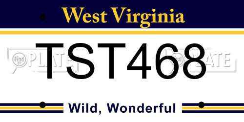 TST468 West Virginia License Plate