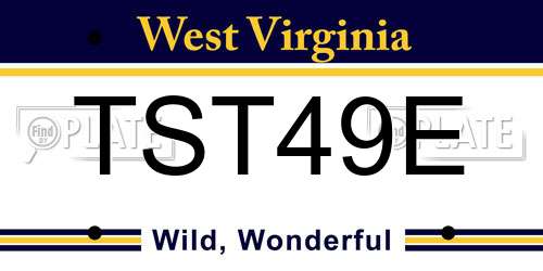 TST49E West Virginia License Plate