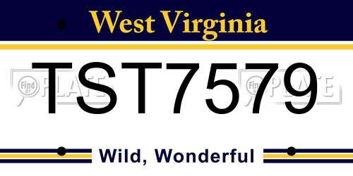 TST7579 West Virginia License Plate