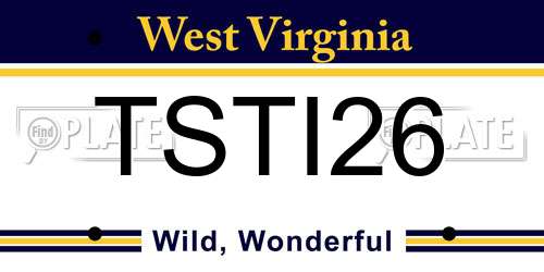 TSTI26 West Virginia License Plate