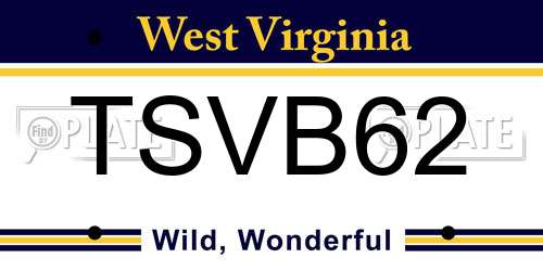 TSVB62 West Virginia License Plate