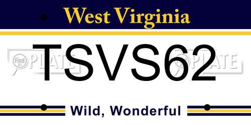 TSVS62 West Virginia License Plate