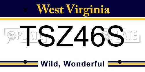 TSZ46S West Virginia License Plate