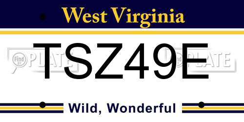 TSZ49E West Virginia License Plate