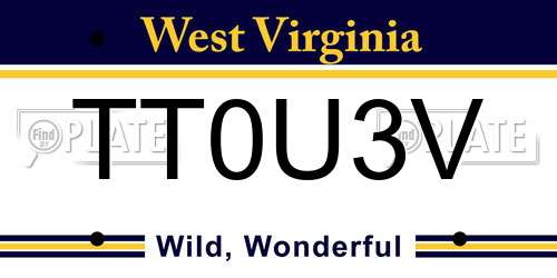 TT0U3V West Virginia License Plate