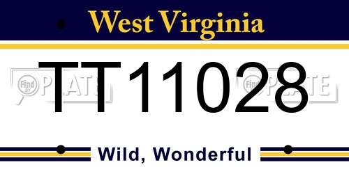 TT11028 West Virginia License Plate