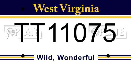TT11075 West Virginia License Plate