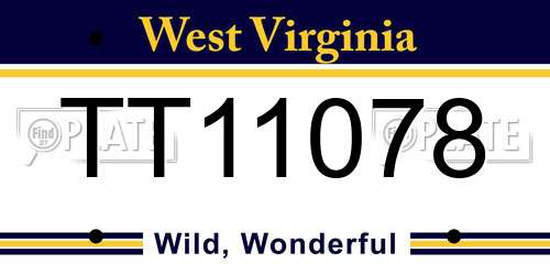 TT11078 West Virginia License Plate