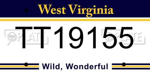 TT19155 West Virginia License Plate