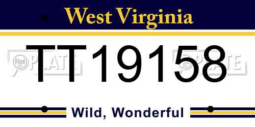 TT19158 West Virginia License Plate