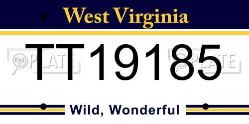 TT19185 West Virginia License Plate