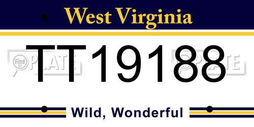 TT19188 West Virginia License Plate