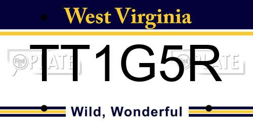 TT1G5R West Virginia License Plate