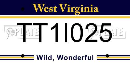 TT1I025 West Virginia License Plate