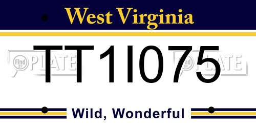 TT1I075 West Virginia License Plate