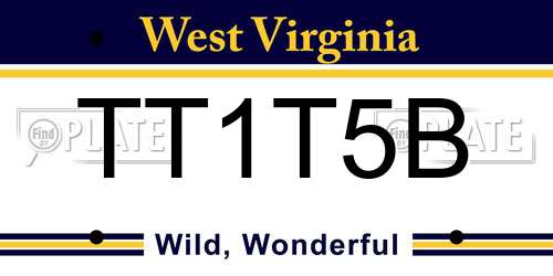TT1T5B West Virginia License Plate