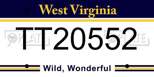TT20552 West Virginia License Plate