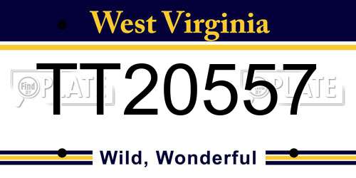 TT20557 West Virginia License Plate