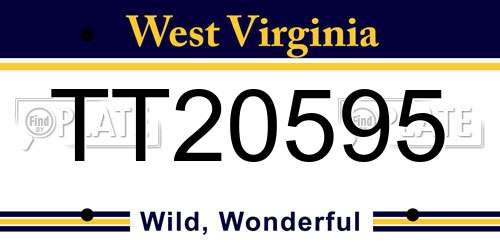 TT20595 West Virginia License Plate