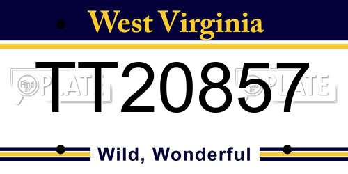 TT20857 West Virginia License Plate