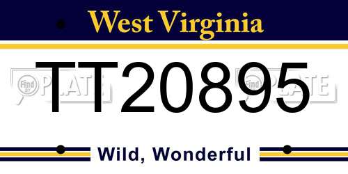 TT20895 West Virginia License Plate
