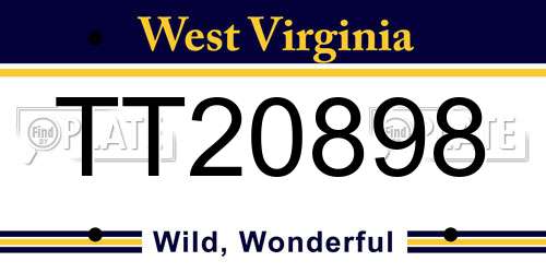 TT20898 West Virginia License Plate