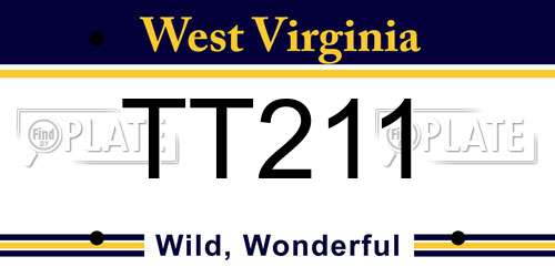 TT211 West Virginia License Plate