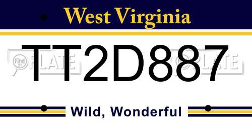 TT2D887 West Virginia License Plate
