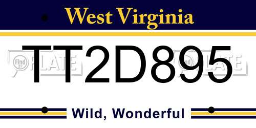 TT2D895 West Virginia License Plate