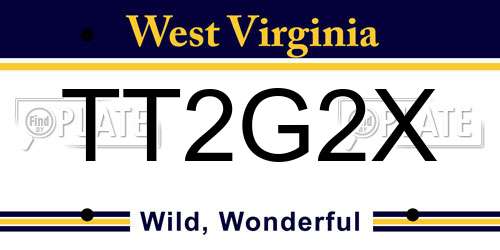 TT2G2X West Virginia License Plate