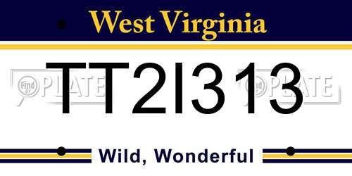 TT2I313 West Virginia License Plate
