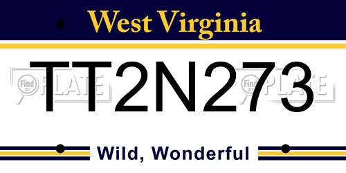 TT2N273 West Virginia License Plate