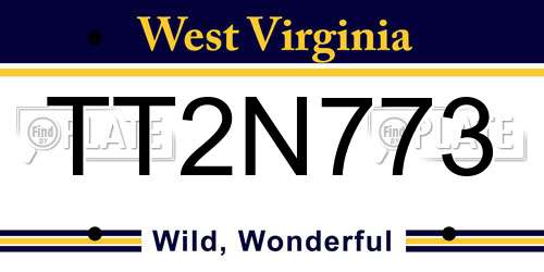 TT2N773 West Virginia License Plate