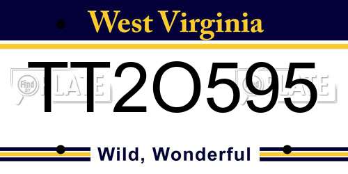 TT2O595 West Virginia License Plate