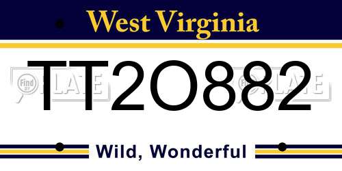 TT2O882 West Virginia License Plate