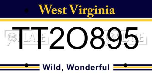 TT2O895 West Virginia License Plate