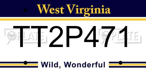 TT2P471 West Virginia License Plate